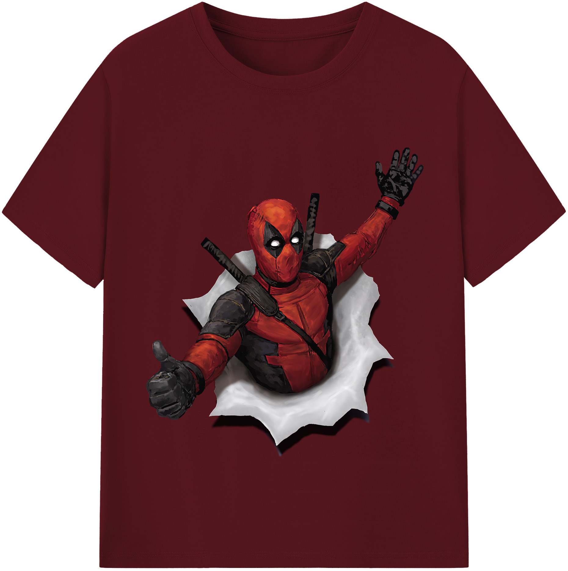 （画像用） Deadpool デッドプール 綿100％半袖Tシャツ（フロントプリント）